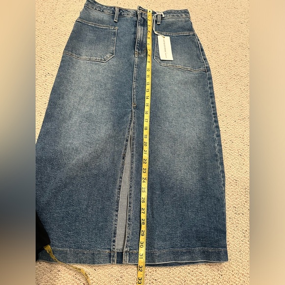 NWT Just Black Women’s Denim Maxi Skirt with front slit - Picture 5 of 6